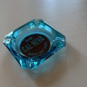 1960s Cal Neva Aqua Glass Ashtray